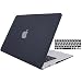 Produktbild LIANG Matte Gummierte Harte Schutzhülle für Macbook Air 13'' Hülle Cover Schale Schutz Hülle Tasche Silicon Case Shell Hard Plastik mattiert SchutzTasche + tpu Tastatur-Schutzfolie (Schwarz)