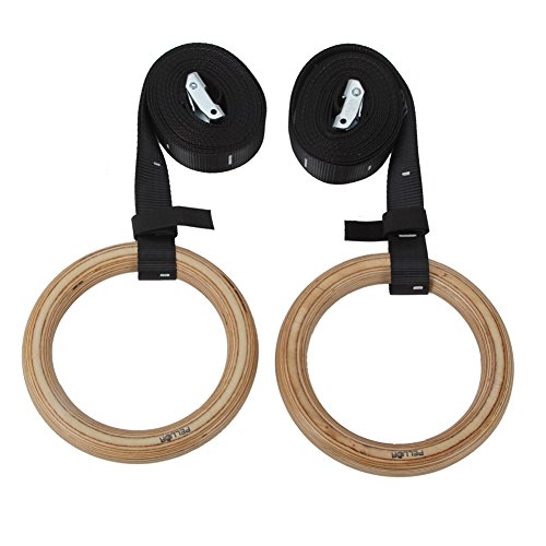 Pellor Gym Ringe Gymnastikringe Gym Holz mit Buckles Straps - 5