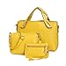 Produktbild TianWlio Handtasche Damen Dreiteilige Teleskop Handtasche mit Krokoprägung und Muttertasche Gelb