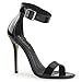 Pleaser Amuse-10 sexy High Heels Riemchen Sandaletten Lack Schwarz 35-45 Übergröße, Größe:EU-44 / US-13 / UK-10
