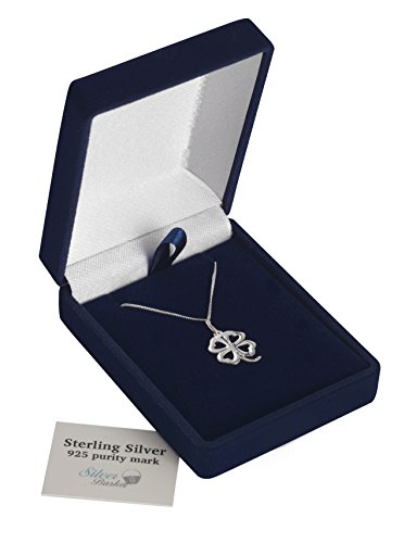 Sterling Silver Four- leaf clover pendant. Hallmarked 925. 18" chain. Good luck charm.