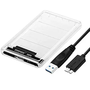Decdeal USB 3.0 External Hard Drive Enclosure USB 3.0 Transparent Hard Disk Box USB 3.0 Micro to SATA Hard Disk Box 2TB Hard Drive SSD/HDD
