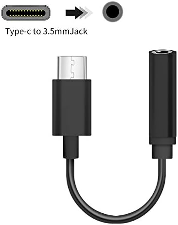 Type C to 3.5mm Audio Headphone Jack Adapter Connector, Anskp Type C to 3.5mm Audio Microphone Female Adapter Cable for Moto Z, Letv Le Pro 3, Type C Port Devices - Not Support Computer and HTC Phones (1 Pack - Black)