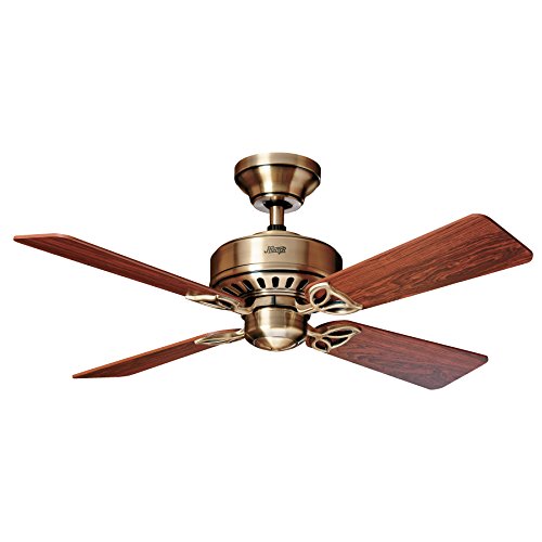 Hunter Deckenventilator Bayport Wendeflügel, 1 Stück, 107 cm, messing antik / eiche / rosenholz, 24174