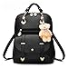 Produktbild DNC5UE Women Backpack PU Leather Schoolbags for Teenage Girls Female Rucksack Shoulder Bag Travel Knapsack,black,26x13x31cm