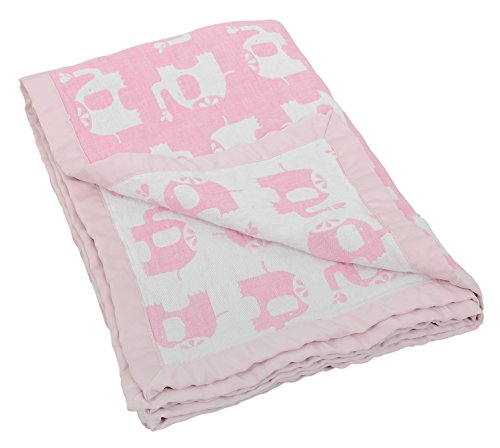 Silver Cloud Jacquard Muslin Elephant Blanket (Pink)