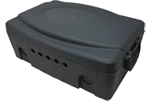 POLY POOL - PP2605 Boîtier Électrique Étanche d’Extérieur Noir - Boîtier pour Multiprise Électrique Bloc d’Alimentation Prises Programmateur