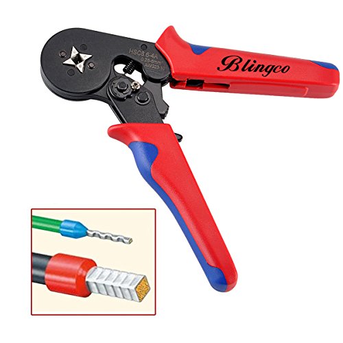 Blingco 0.25-6.0mm² Selbstjustierende Draht-Ferrule Crimpzange Set, Abisolierzange Automatisches Crimpwerkzeug für isolierte, unisolierte Drahtseil-Ratschenkabelschuhe - 4
