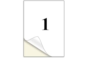 A4 Etiqueta Adhesiva Blanca Pegatina, NefLaca 50 hojas 1 por hoja 210 x 297 mm Papel Adhesiva Imprimible Papel de Pegatina Para Imprimir Etiquetas Adhesive A4 de Correo Para Impresora de Copiadora