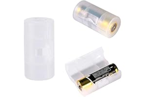 Mavis Laven Battery Converter-Halter, 4er-Pack AA zu Größe C Battery Adapter Holder Switcher Converter Cases Box White