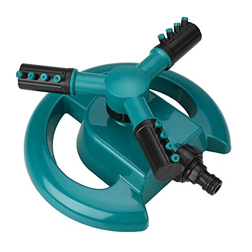 SOLEDI Garten Rasensprinkler Garden Sprinklers 3 Arm Rotary 360 Grad Drehung 26ft-32,8ft Spray Entfernung