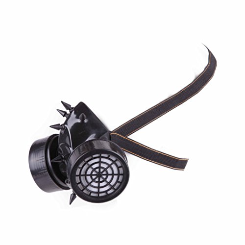 Atemschutzmasken mit Doppelfilter und eingesetzten UV Spikes , UV Nieten. (UV-Schwarz) - 2