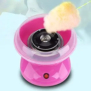 TOAVI Automatic Cotton Candy Machine, Cotton Candy Machine for Children, with One Spoon, One Pack of Bamboo Sticks, Five Colorful Sticks, One Box of Colored Sugar