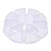 Kobwa(TM) 6 PCS 8 Compartments Round Plastic Storage Box Bead Organizer Display Containers Clear White