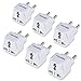 Produktbild VGUARD [6 Stücke] Universal Reiseadapter Netzstecker Adapter Reise Konverter US UK zu EU (DE) Anschluss Reisestecker Travel Plug Adapter Plug Universal auf DE 3 Pin zu 2 Pin - Weiß