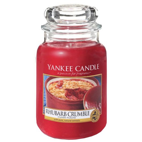 Yankee Candle 1519661E Rhubarb Crumble Kerze, Glas, rot, 9,8 x 9,8 x 17,5 cm