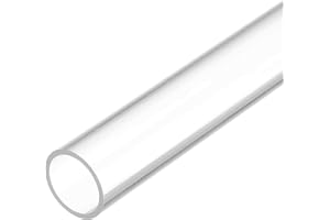 Rebower Plastic Pipe Rigid Polycarbonate Round Tube Clear, [for Lighting, Models, Water Plumbing] - 0.7x0.8(17x20mm), 12"(300mm) Length/Transparent / 1 Pcs