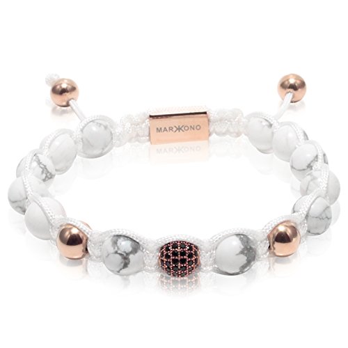 Preisvergleich Produktbild Exklusives Armband aus Howlite Natursteinen und vergoldeten Elementen