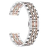 TRUMiRR Galaxy Watch 42mm Armband Metall, 20mm Solide Edelstahl Uhrenarmband Metallband Handgelenk Armband für Samsung Galaxy Watch 42mm, Garmin Vivomove HR