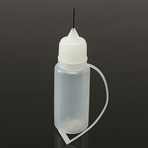 5 Pcs Needle Tip Glue Bottle,Empty Glue Applicator Bottle,Squeezable Dropper Bottle for Storing E CIG Liquid,Solvents, Light Oils, Eye Drops, Saline(10 ml)