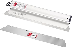 COMENSAL Profi-Set - Flächenspachtel 600 mm mit Blatt 0,3 mm - Ersatzblatt 0,5 mm - Breitspachtel - Dekorspachtel - Fassadenspachtel - Edelstahl - Made in EU