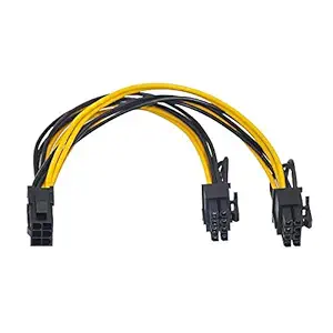 SaiRetail.Com PCI-E 6pin Female to Dual 8pin (6+2pin) Male Video Card GPU Power Cable