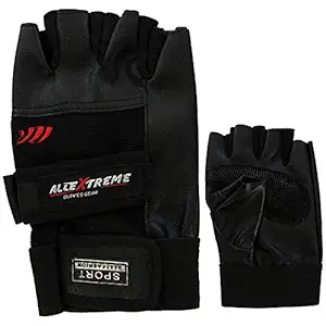 AllExtreme Weight Lifting Gym & Fitness Gloves for Sports Exercise Training Gym (Black, Large)