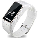 Wenweitrade Intelligentes Armband Bluetooth Headset Zwei-in-Einheite-Herzfrequenz-Monitor Smart Watch,White
