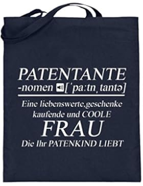 Hochwertiger Jutebeutel (mit langen Henkeln) - nomen Patentante
