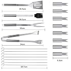 Tencoz Grillbesteck, BBQ Grillzubehör 20 Set, Barbecue Grillen Werkzeuge Koffer aus Edelstahl – Bild 2