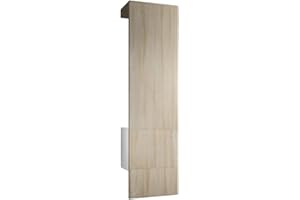 Vladon Carlton Hallway Set 5, Set di contenitori per corridoi con 1 Pannello Appendiabiti con Anta incorporata e 1 Asta Appendiabiti, Bianco Opaco/Quercia segato Grezzo (52 x 193 x 35 cm)
