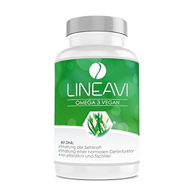 LINEAVI Omega 3 Vegan, hochwertige Omega 3 Fettsäuren aus Algenöl, die pflanzliche Alternative zu Fischölpräparaten, in…