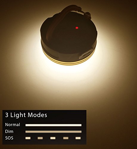 HomySnug Mini Campinglampe LED Wiederaufladbare Campingleuchte Taschenlampe Mit 2 USB Schnittstellen, 3 Lichtmodi, Ideal Für Camping, Outdoor, Wandern - 6