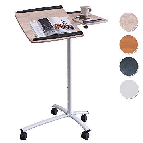 SixBros. Laptoptisch Projektionstisch Eiche/Weiß Holzoptik - B-001N/2079