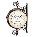Produktbild Ailiebhaus Retro Antik Stil Wanduhr Doppelseitige Bahnhofsuhr (Braun)