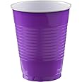 Selibration Plastic Reusable Purple Colour Cup Set for Occasional Party, Strong Reusable Glass, Leakproof Recylable, Great for Water Juices Milk & More Party & Event Supplies (Set of 50pcs) 350 ml