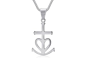 BOBIJOO JEWELRY - Pendentif Croix de Camargue Gardians Acier inoxydable Argenté Collier Chaîne Incluse