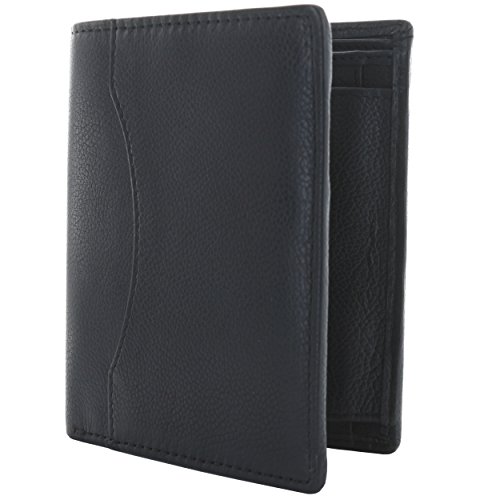 Preisvergleich Produktbild XiRRiX Portemonnaie / handgefertigt / hochwertige Geldbörse Herren Brieftasche Geldbeutel im Hochformat 1.1 - echt Leder - schwarz