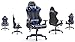 Produktbild Top Gamer Gaming Stuhl High-Back Computer Stuhl Ergonomische Racing Stuhl Leder Premium Lendenwirbel Stütze Swivel Executive Bürostuhl mit Kopfstütze und Lendenwirbel Stützkissen (blau / schwarz)