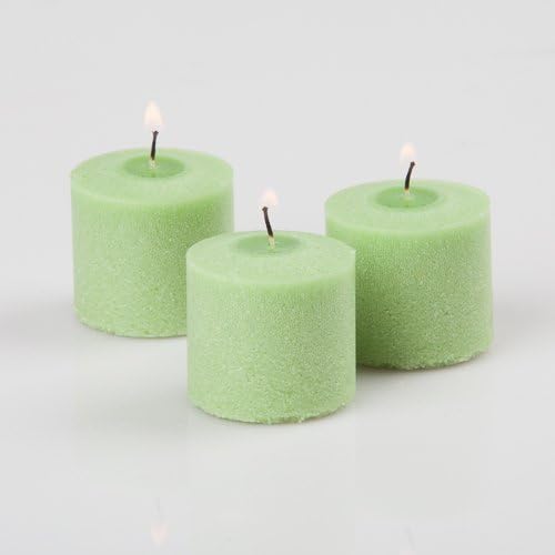 Set of 12 Votive Candles 10 Hours, Sage Green Vanilla Lime Scent