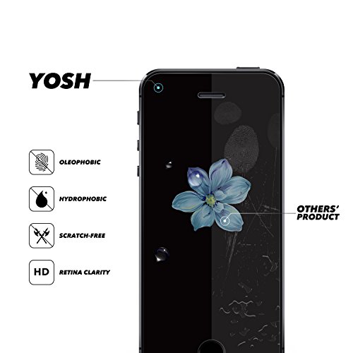 iPhone SE Screen protector YOSH [2 Pack] iPhone se 5s 5 5c Premium Tempered Glass Screen Protector, 9H Hardness and Easy Bubble-Free Installation Anti-Fingerprints
