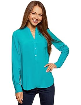 oodji Collection Damen Viskose-Bluse Basic