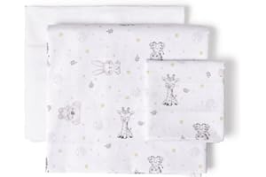 Juego de sábanas KOALA en blanco rosa para Carro y Capazo de Bebé · 100% ALGODÓN · INTERBABY