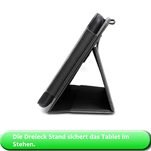 Infiland Fire HD 8 2015 Hülle Case -Slim Fit Folio PU-lederne dünne Kunstleder Schutzhülle Cover Tasche für Amazon Fire HD 8 Zoll(5. Generation – 2015 Modell)Tablet (mit Auto Schlaf / Wach Funktion)(Schwarz) - 5