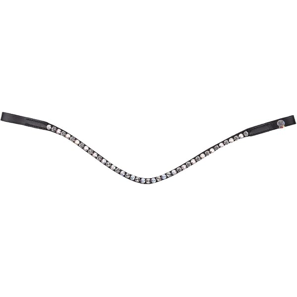 WALDHAUSEN X-Line Stirnband/Diadem, Größe PON, Weiß – Mit Steinen, Für Reitsport & Freizeit
