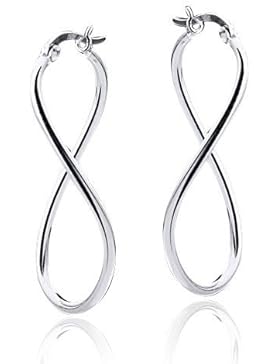 MATERIA 925 Silber Creolen Beads Ohrringe - Spiral Ohrschmuck für Beads & Charms mit Box #SO-71