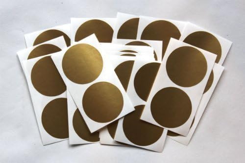50 Gold Round Stickers - Sticky Coloured Self Adhesive Labels for Colour Coding