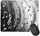 Tapis de souris mignon, tapis de souris pour clavier d'ordinateur antidérapant - rythme de notes de musique composition drapeau instrument de guitare musicien de musique