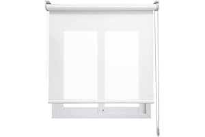 EB ESTORES BARATOS Estor TAMIZADOR Luminoso Premium/Reduce la Intensidad del Sol y Deja Pasar Mucha luz. Estor TRANSLÚCIDO Enrollable. Elija su Medida de Ancho x Alto. Color: Blanco. Medidas: 208cm x 180cm