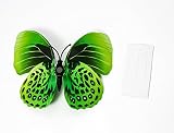 MissBirdler 24 Stk. Grüne Schmetterlinge 3D Effekt Kühlschrank Schmetterling Magnet mit Klebepunkten Wandtattoo Wand Aufkleber Dekoration Einrichtung Wohnzimmer Schlafzimmer Küche Kinderzimmer Deko Butterfly Wall Sticker Magnet - 2